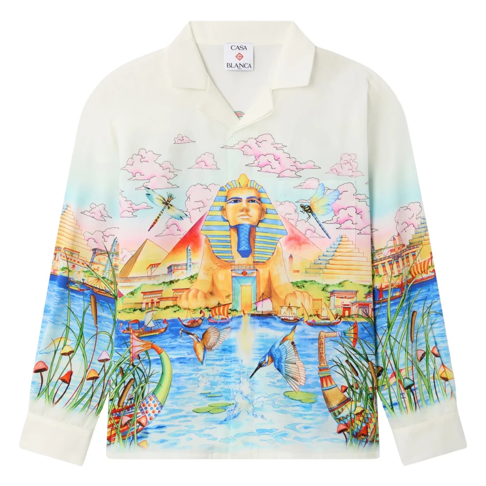 Casablanca , Kids Shirts, Male, Multicolor, 9 Y | 134 Cm, Egypt As It Was Print Shirt
