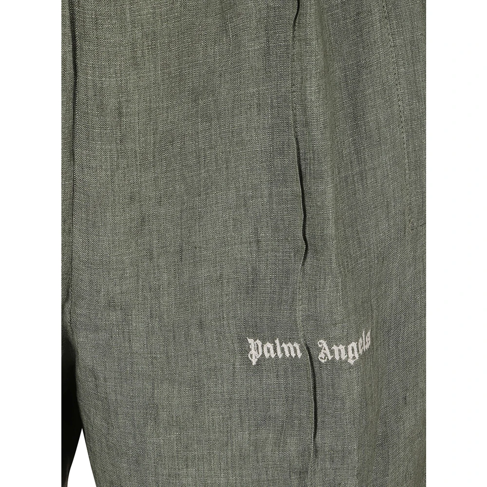 Palm Angels Wide Trousers Green Heren