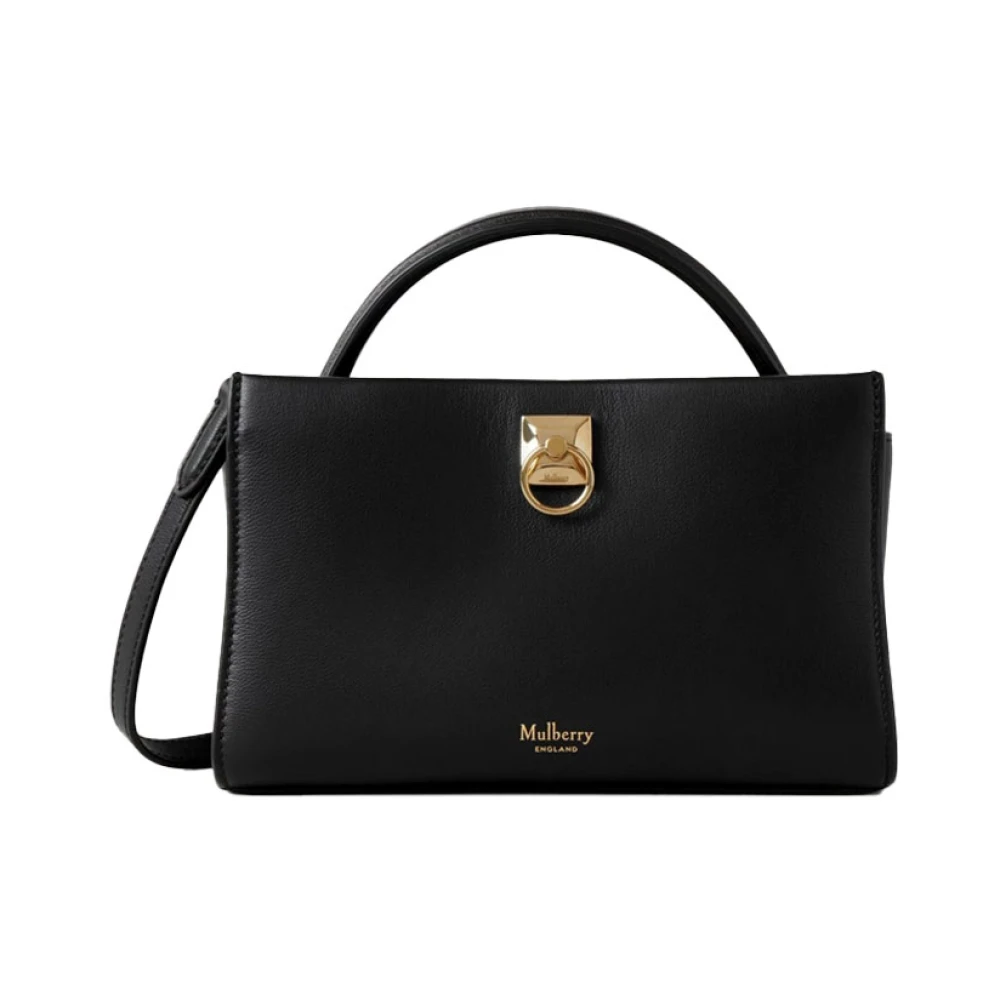 Mulberry Mini Iris Zwarte Lederen Tas Black Dames
