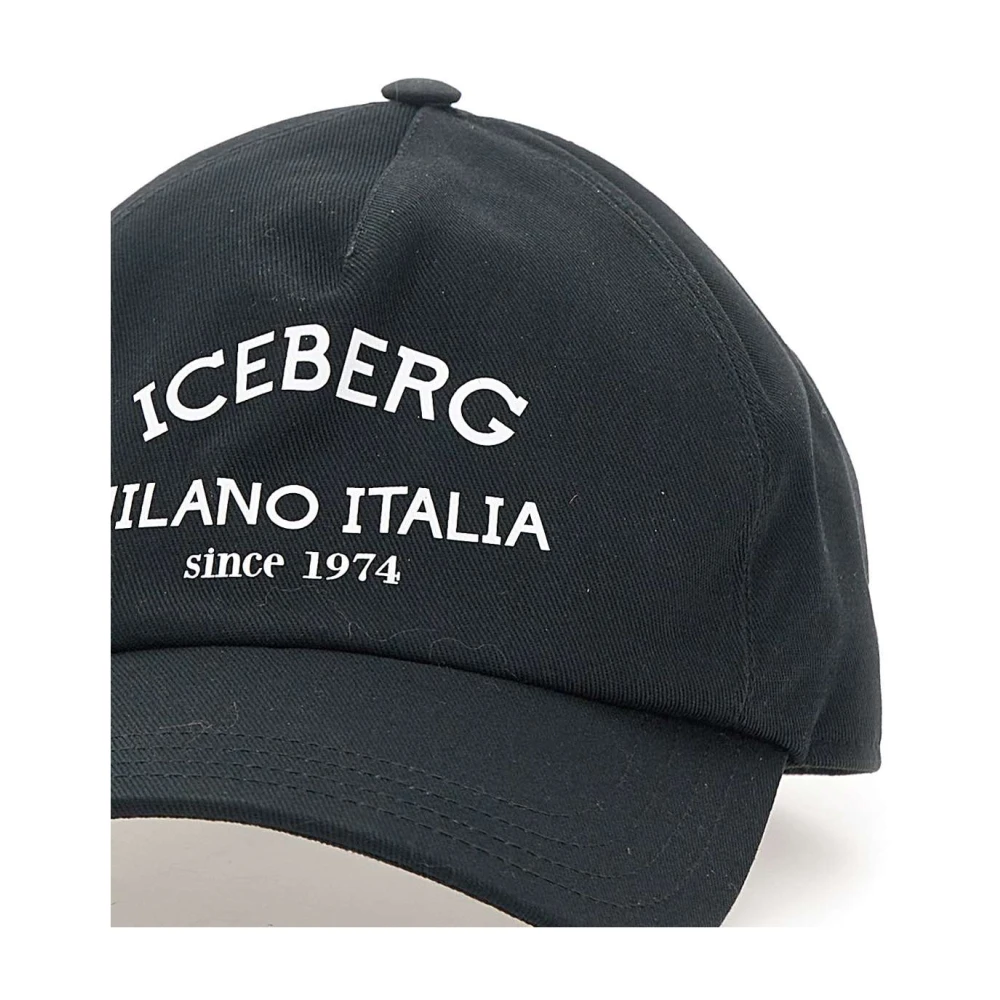 Iceberg Zwarte baseball katoenen hoed voor vrouwen Black Dames