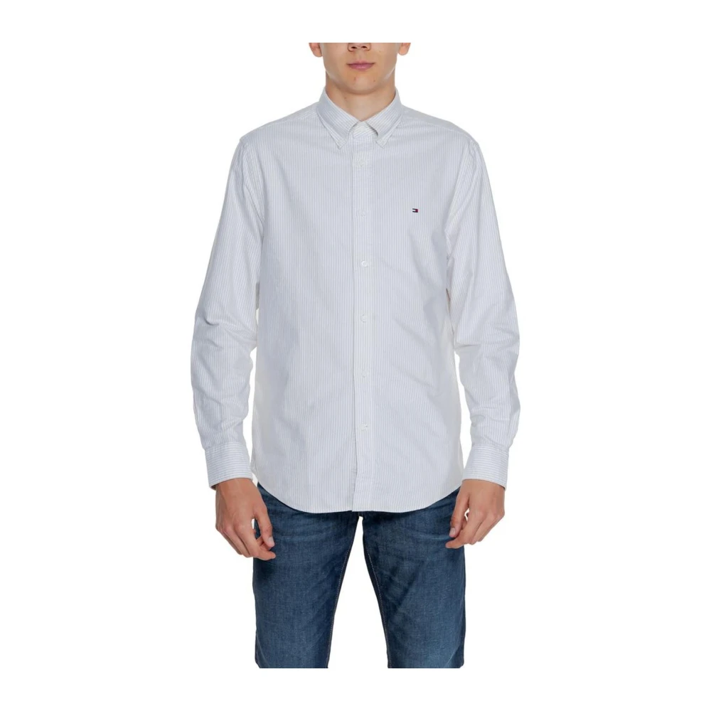 Tommy Hilfiger Beige Katoenen Blend Shirt Heren Herfst Winter White Heren