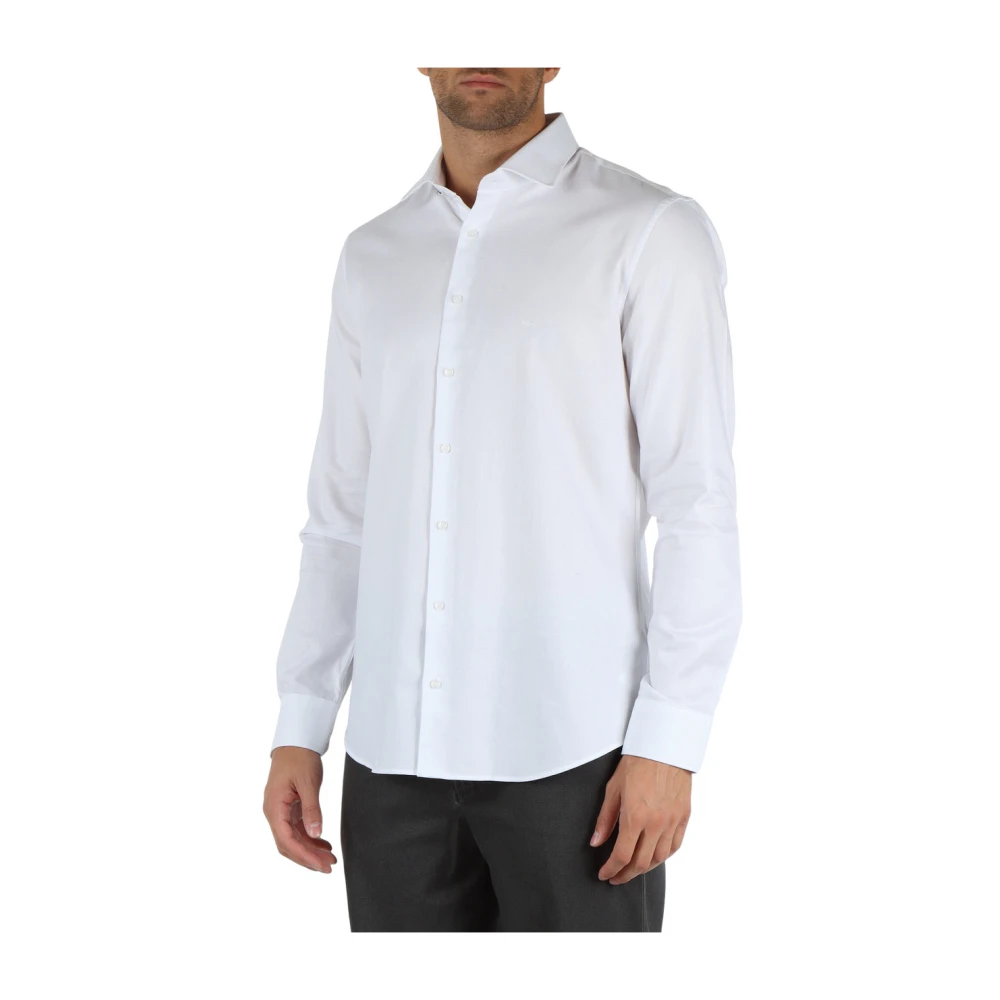 Michael Kors Slim Fit Katoenen Overhemd Easy Care White Heren