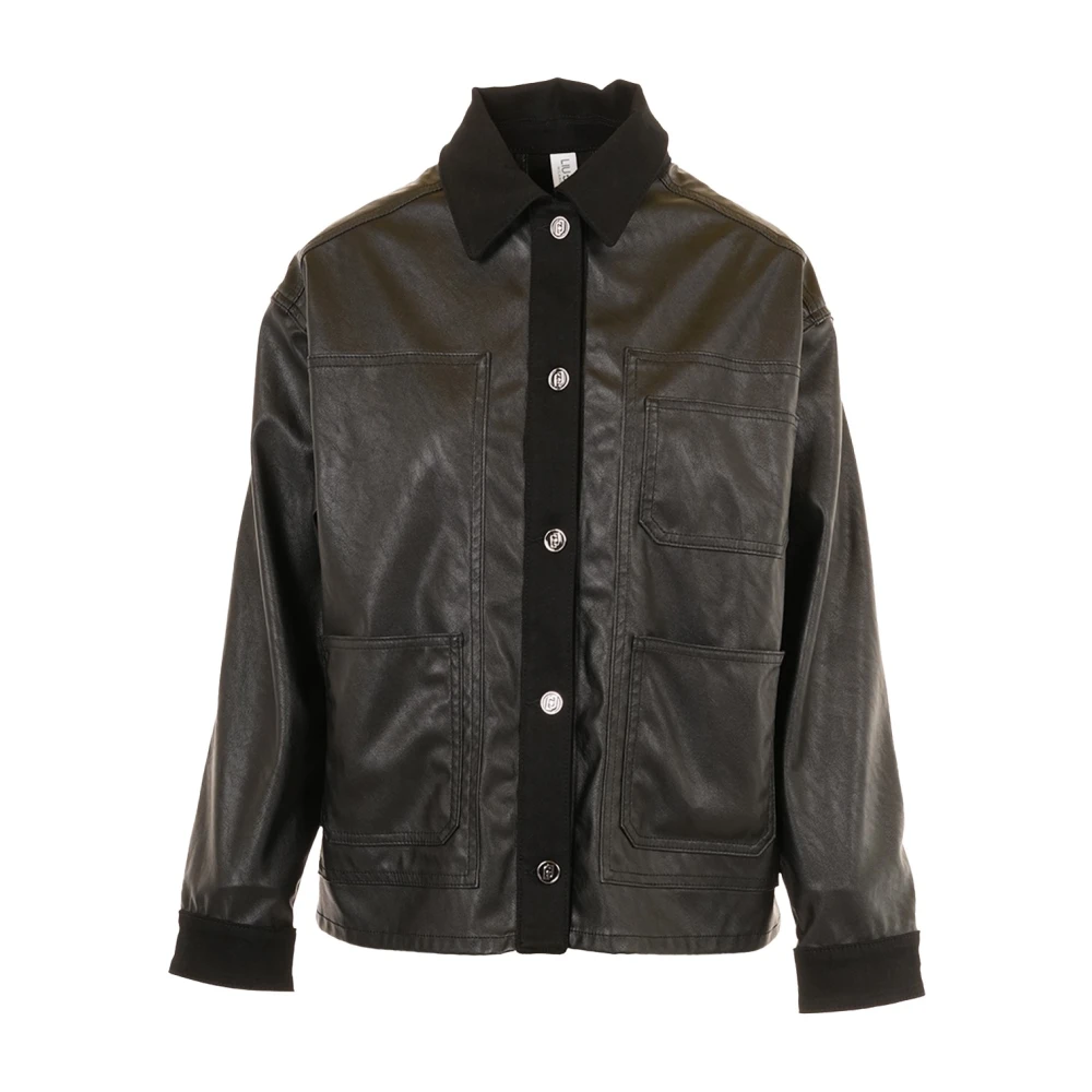 Liu Jo Kvinno Brun Jackor Dam, M, Frontal Logo Buttons Jacket