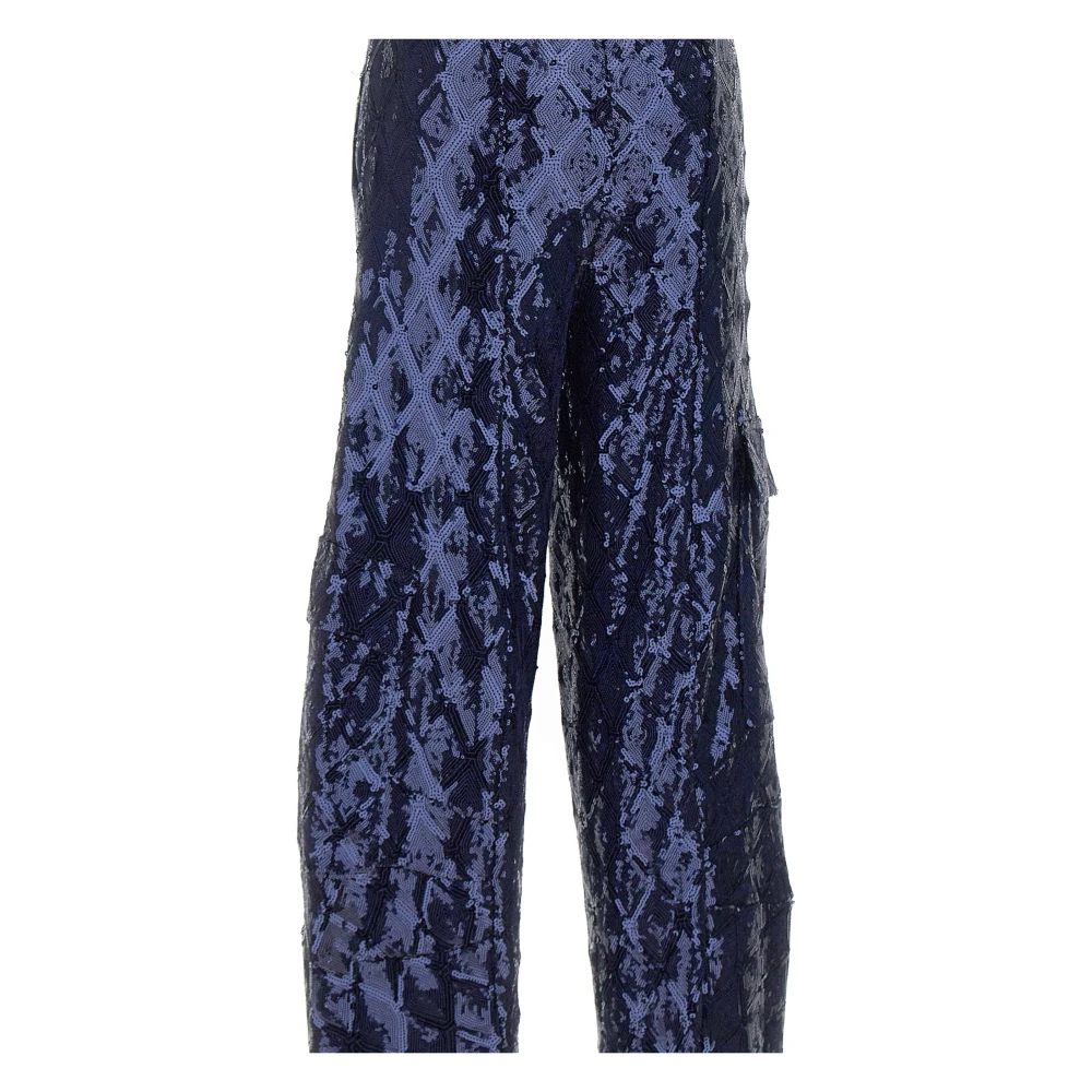 Rotate Birger Christensen Wijde broek Blue Dames