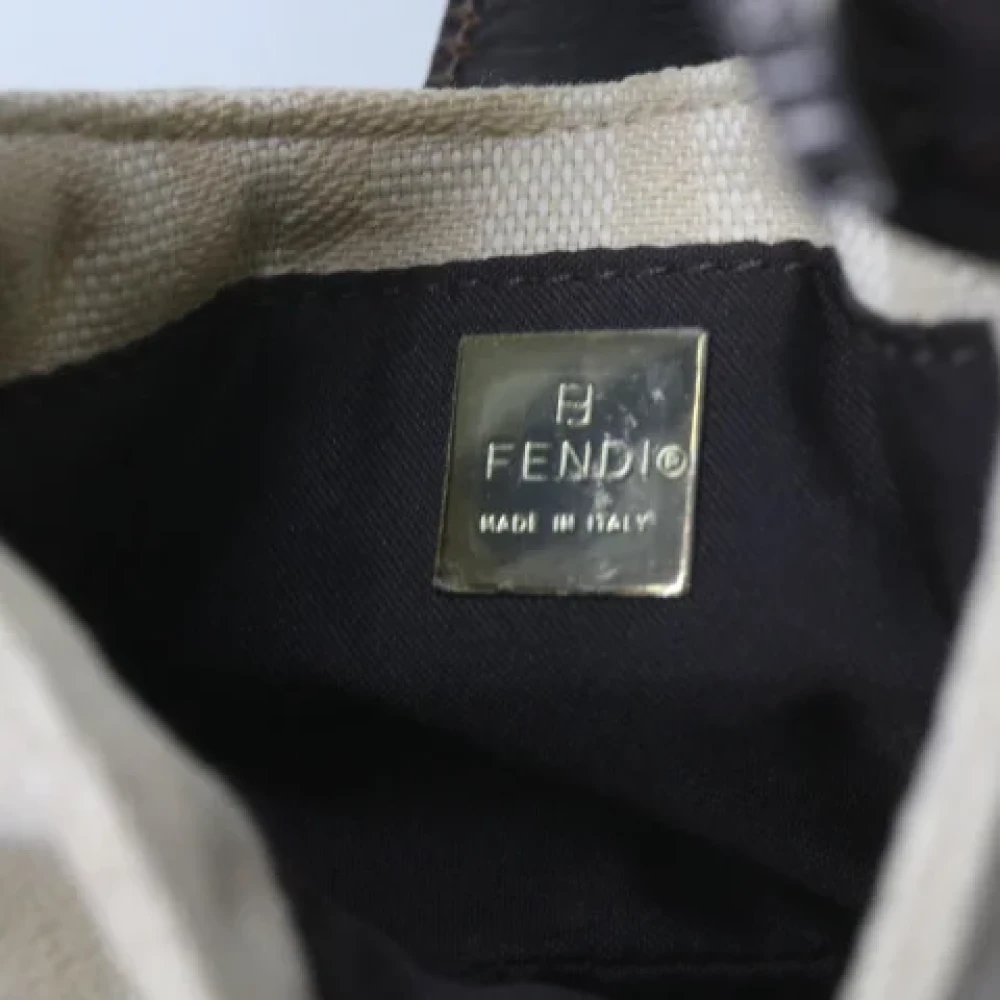 Fendi Vintage Pre-owned Canvas shoulder-bags Beige Dames