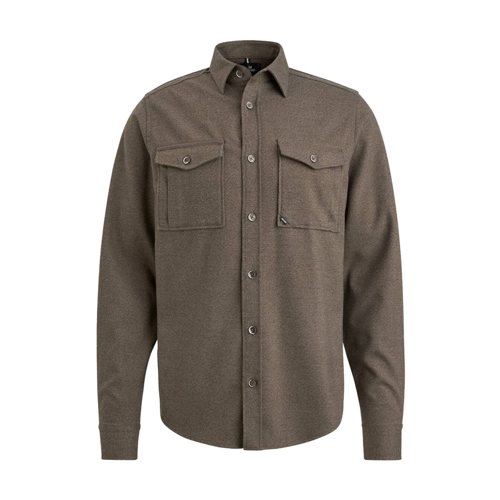 Vanguard Melange Twill Overhemd Lange Mouw Brown Heren
