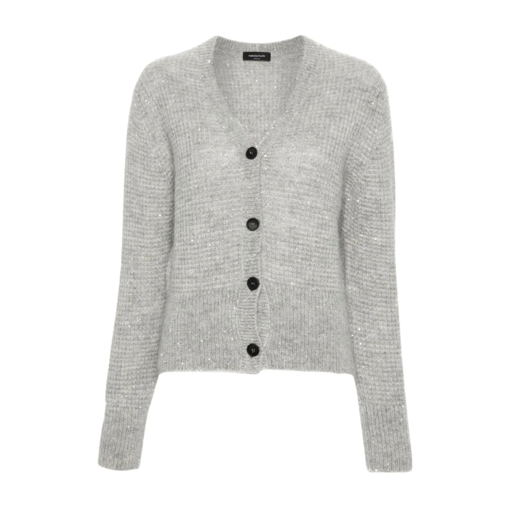 Fabiana Filippi Gebreide Wol-Zijde Trui Gray Dames