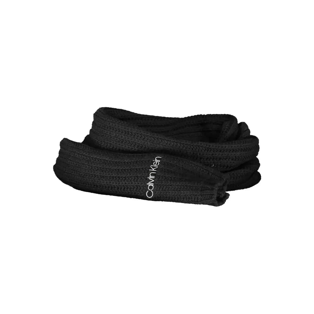 Calvin Klein Luxe Zwarte Katoenen Sjaal voor Vrouwen Black Dames