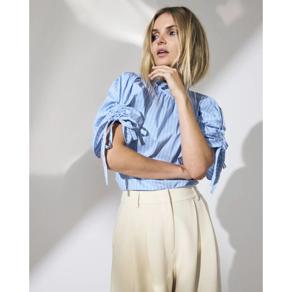 Co'Couture Pofmouw Blouse 35786 Blue Dames