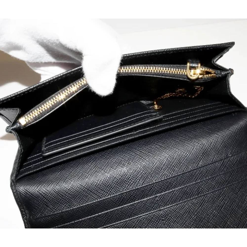 Prada Vintage Pre-owned Leather wallets Black Dames