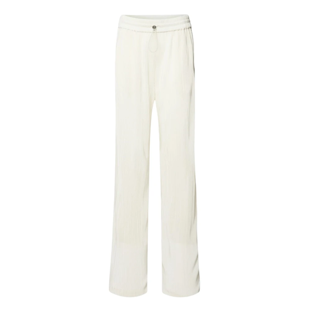 Patrizia Pepe Women's Beige Wide Trousers, M, Wide Leg Trousers In Satin