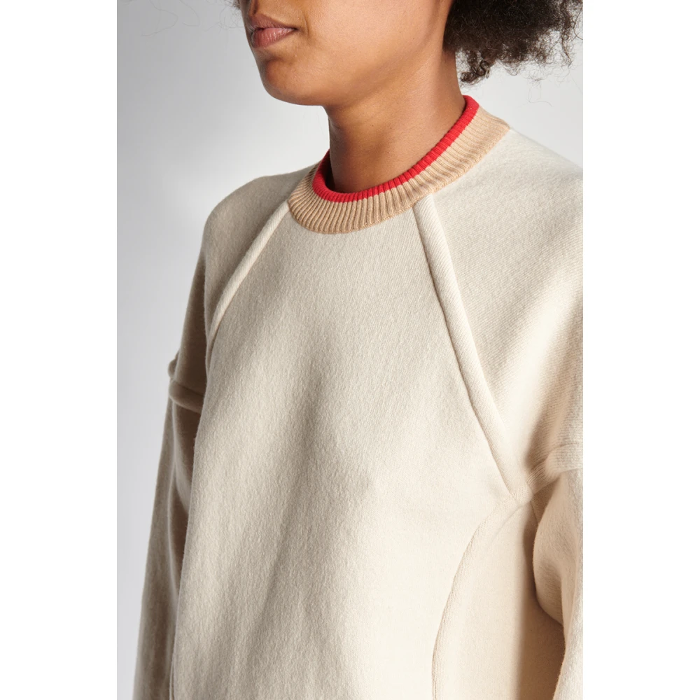 MRZ Ivoor Wol Kasjmier Crewneck Sweater Beige Dames