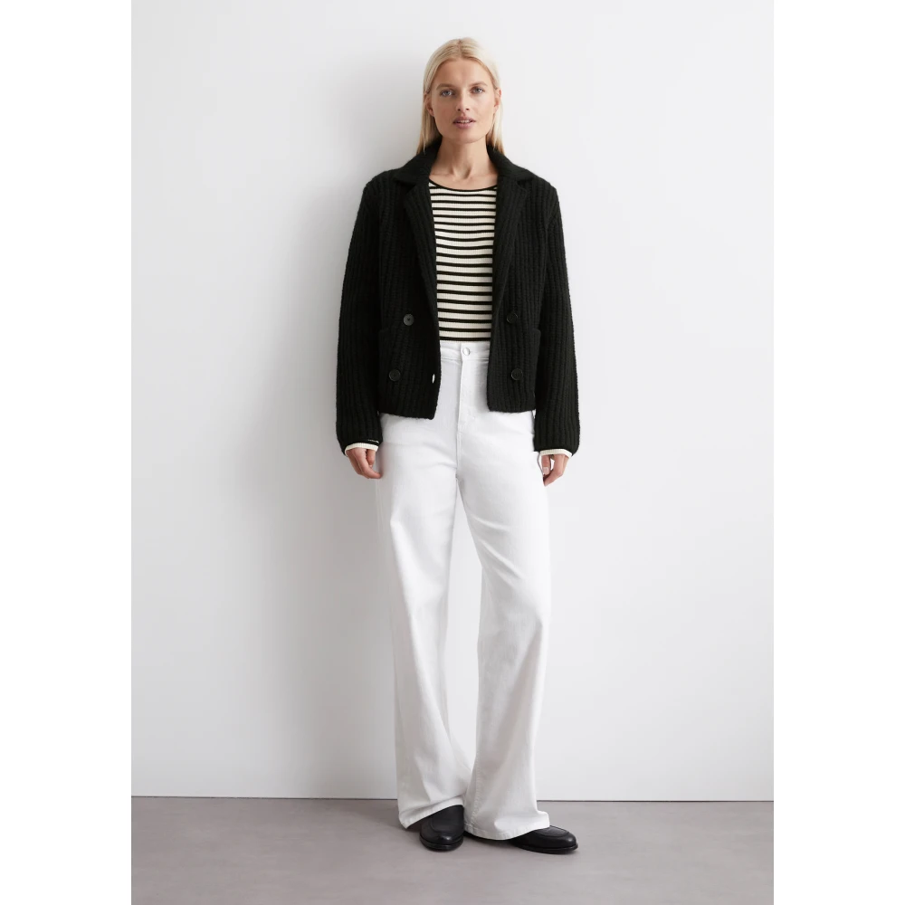 Marc O'Polo Chunky lapel cardigan relaxed Blue Dames