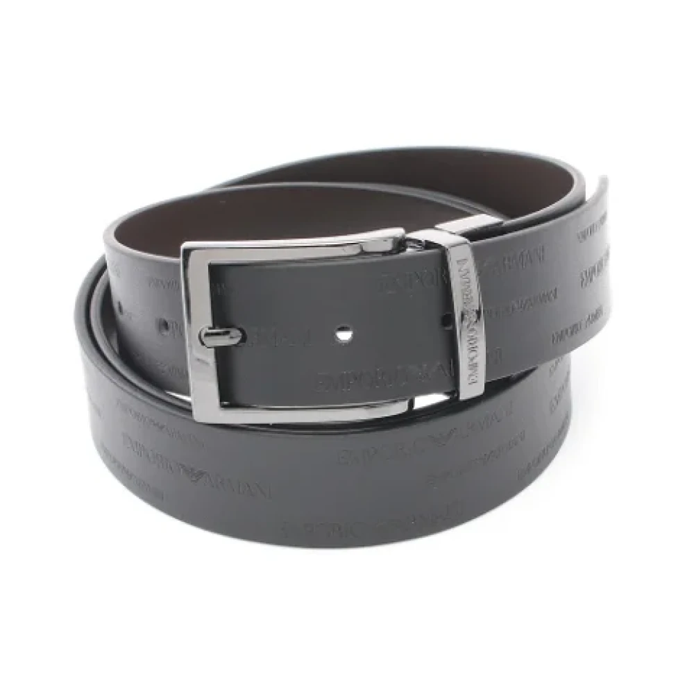 Armani Pre-owned Leather belts Black Heren