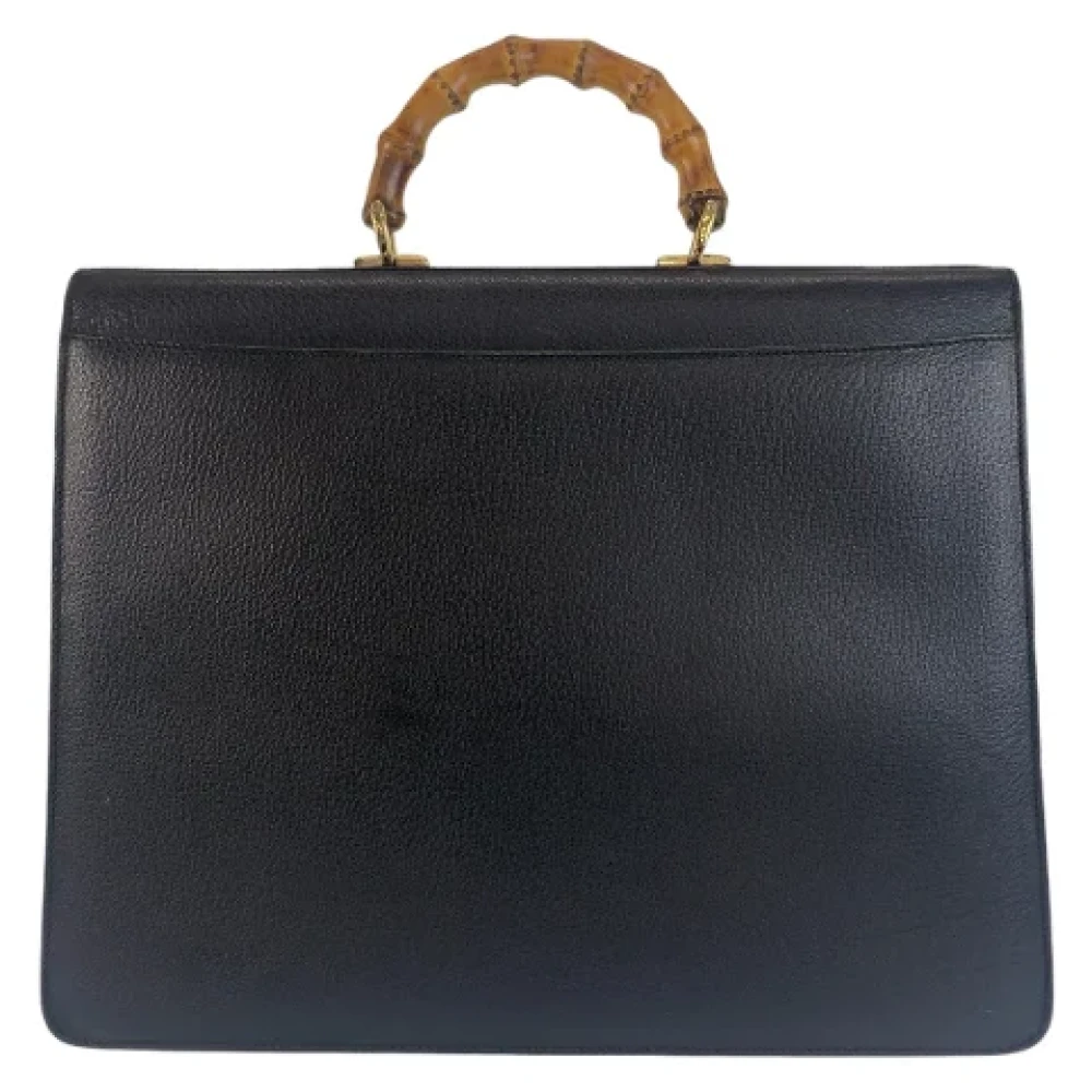 Gucci Vintage Pre-owned Leather gucci-bags Black Heren