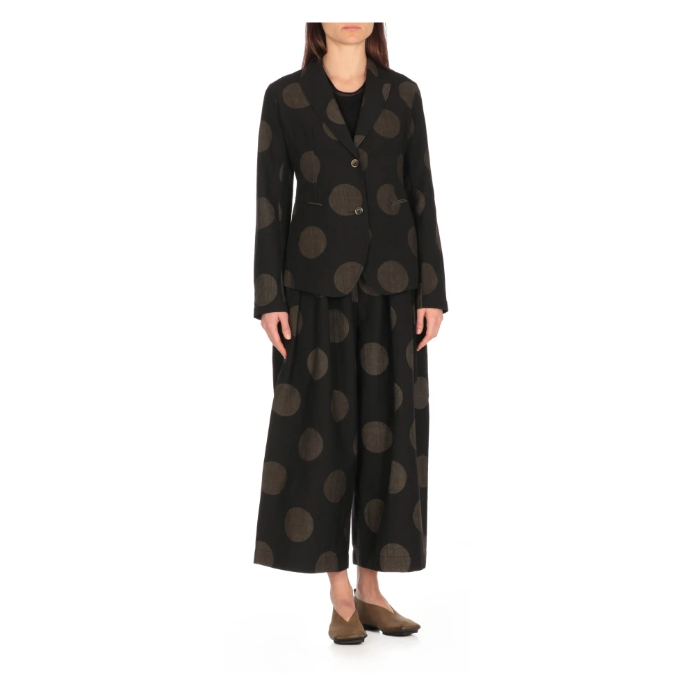 UMA Wang Zwarte polka dot wollen blazer Black Dames