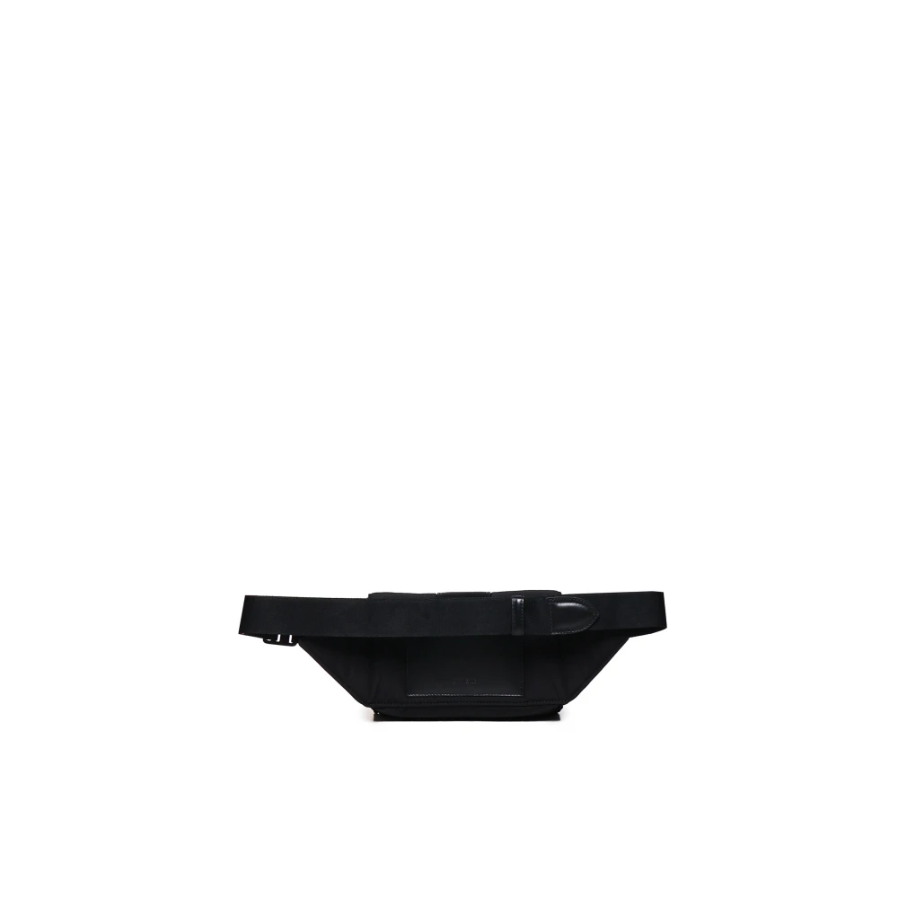 Jacquemus Zwarte Nylon Heuptas met Leren Details Black Heren