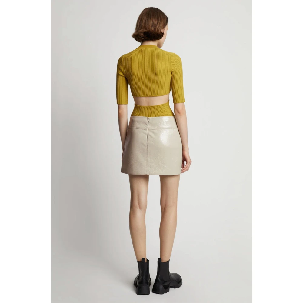 Proenza Schouler Glanzende Effect Mini Rok White Dames
