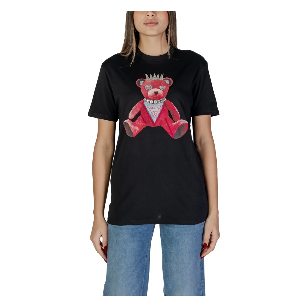 Guess Korte mouw katoenen T-shirt collectie Black Dames