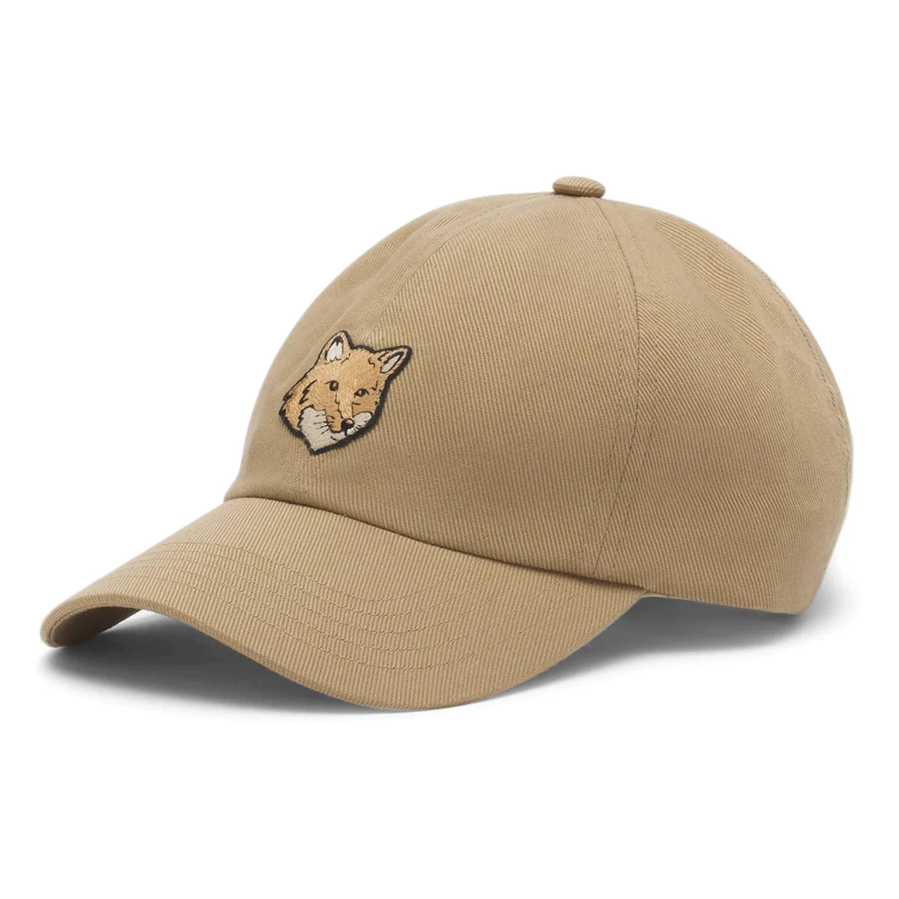 Maison Kitsuné Gedurfde Vos Hoofd Pet Beige Heren