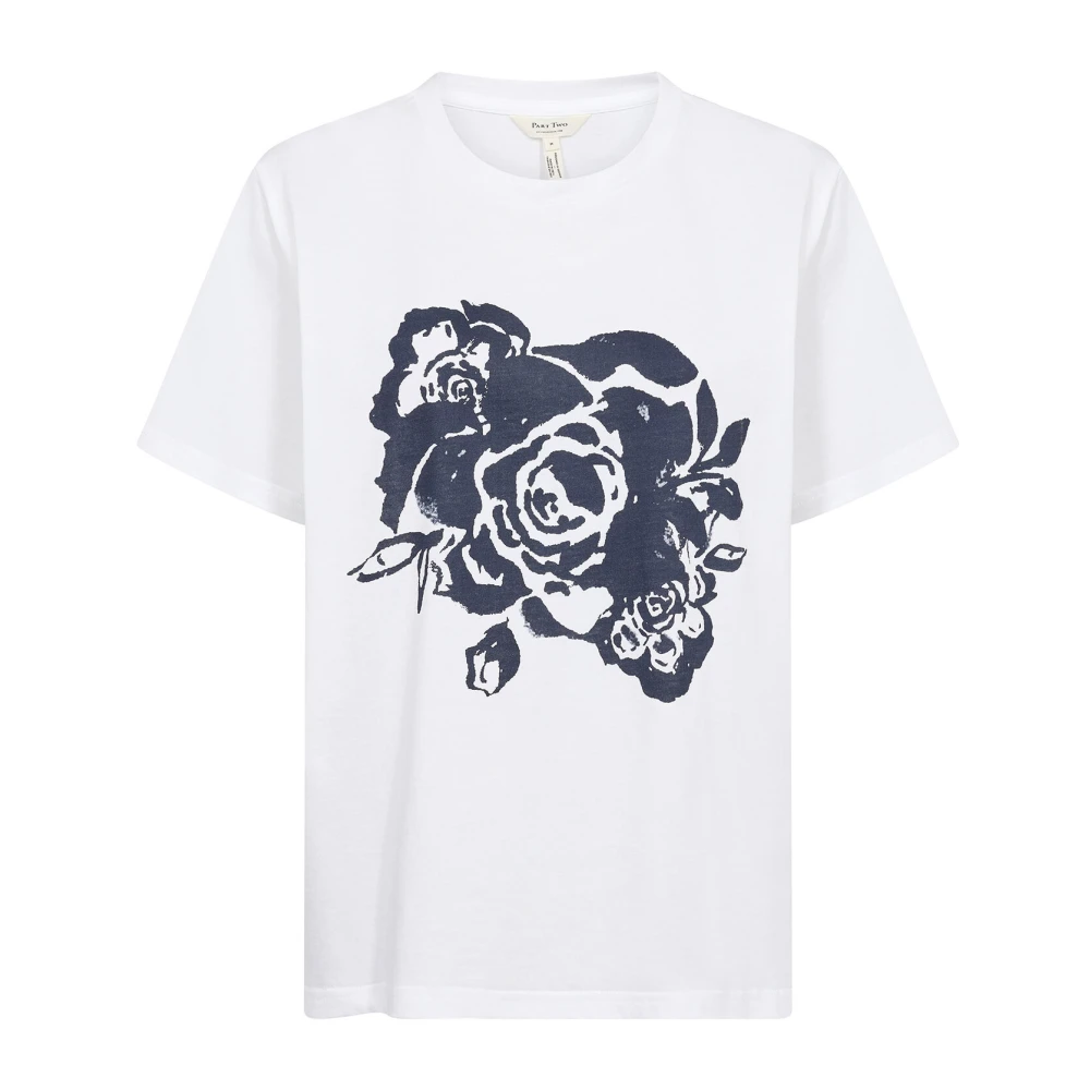 Part Two Rozenprint T-shirt Wit White Dames