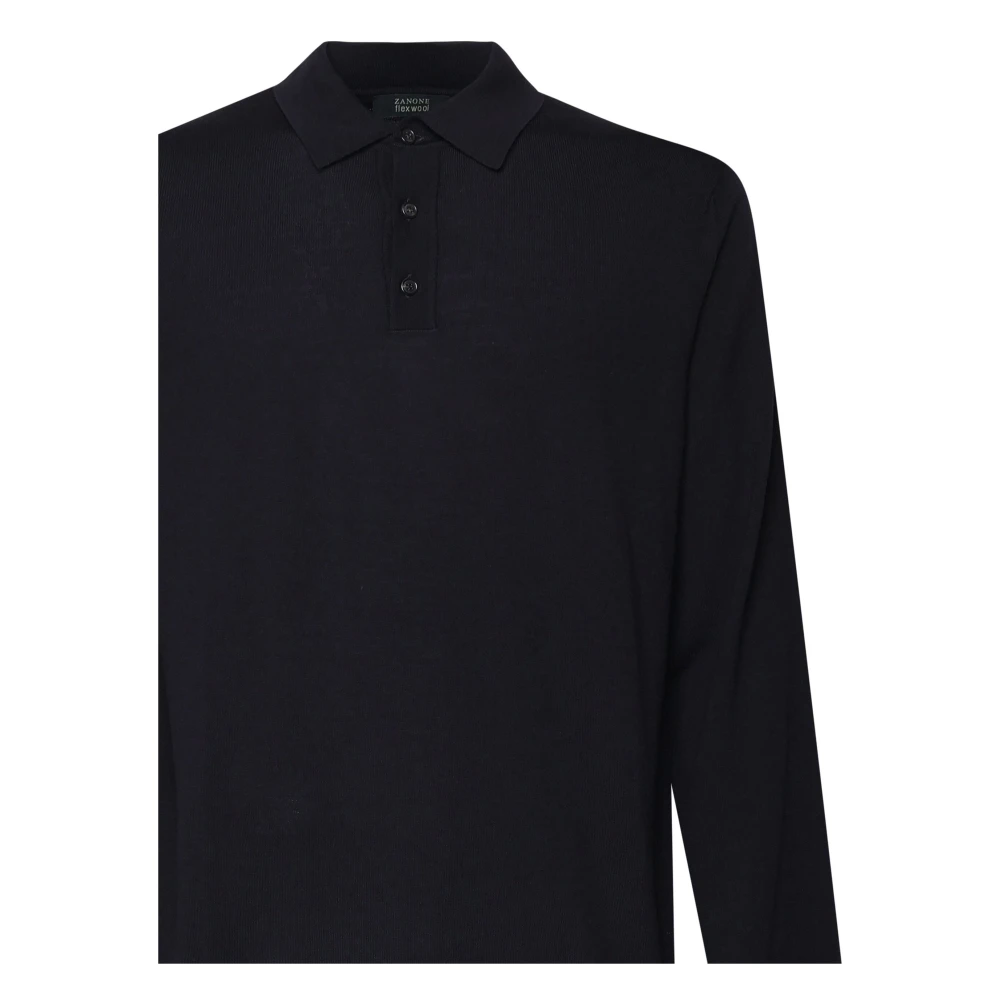 Zanone Klassieke Polo in Marineblauw Black Heren