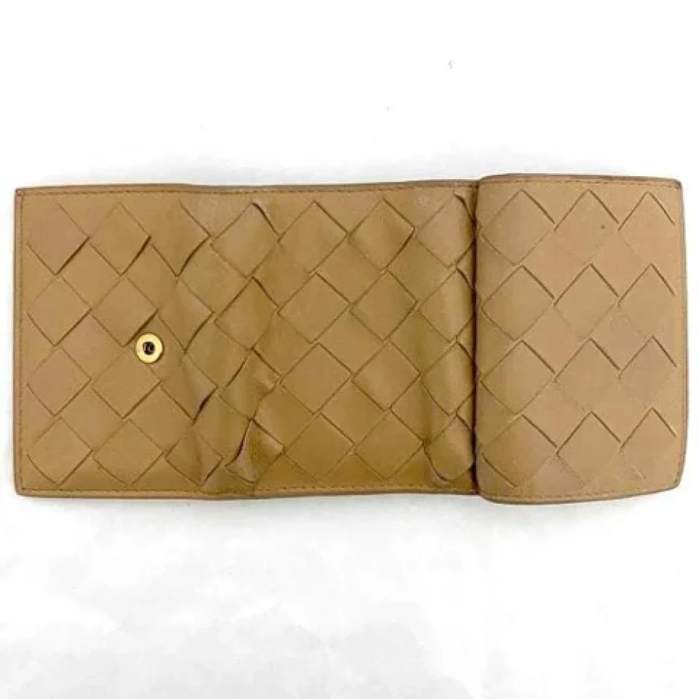 Bottega Veneta Vintage Pre-owned Leather wallets Beige Dames
