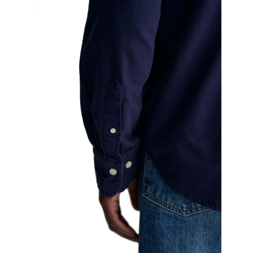Gant Geborstelde Oxford Overhemd Blue Heren