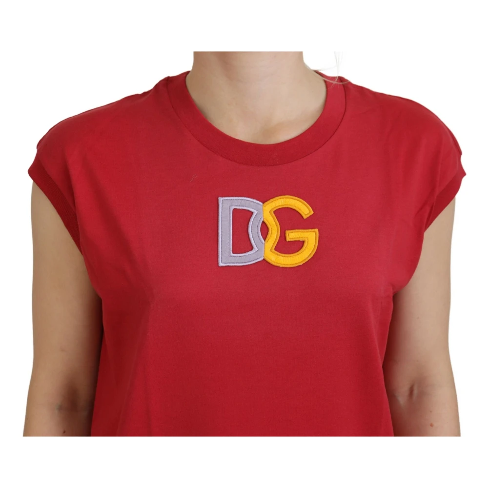 Dolce & Gabbana Rood mouwloos katoenen hemd Red Dames