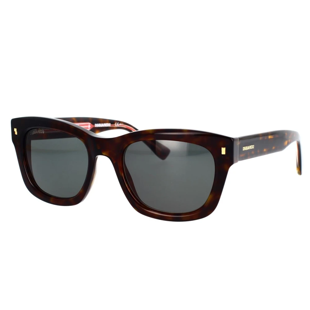 Dsquared2 Vintage-inspirerade solglasögon med svart ram och metallnitar Black, Unisex