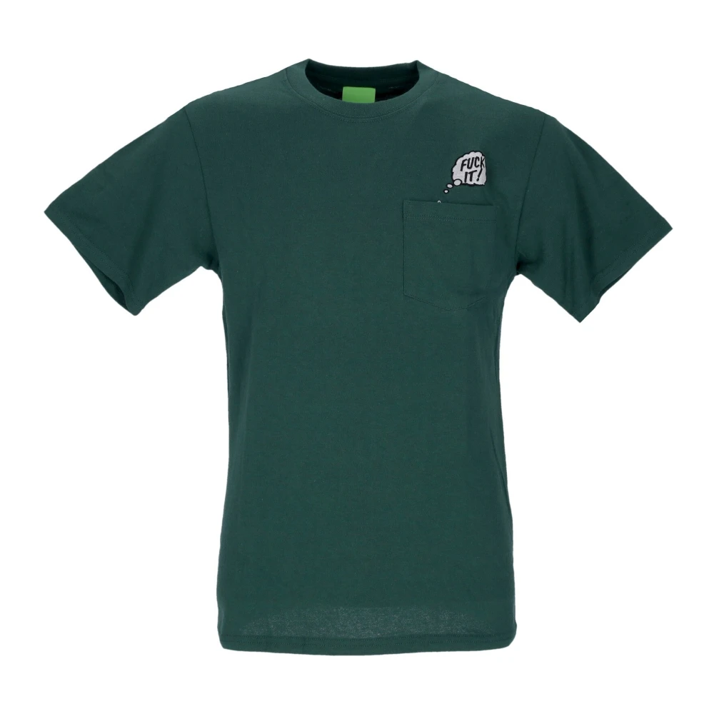 Huf Green T-Shirts, Male, L, Forest Pocket Tee Short Sleeve