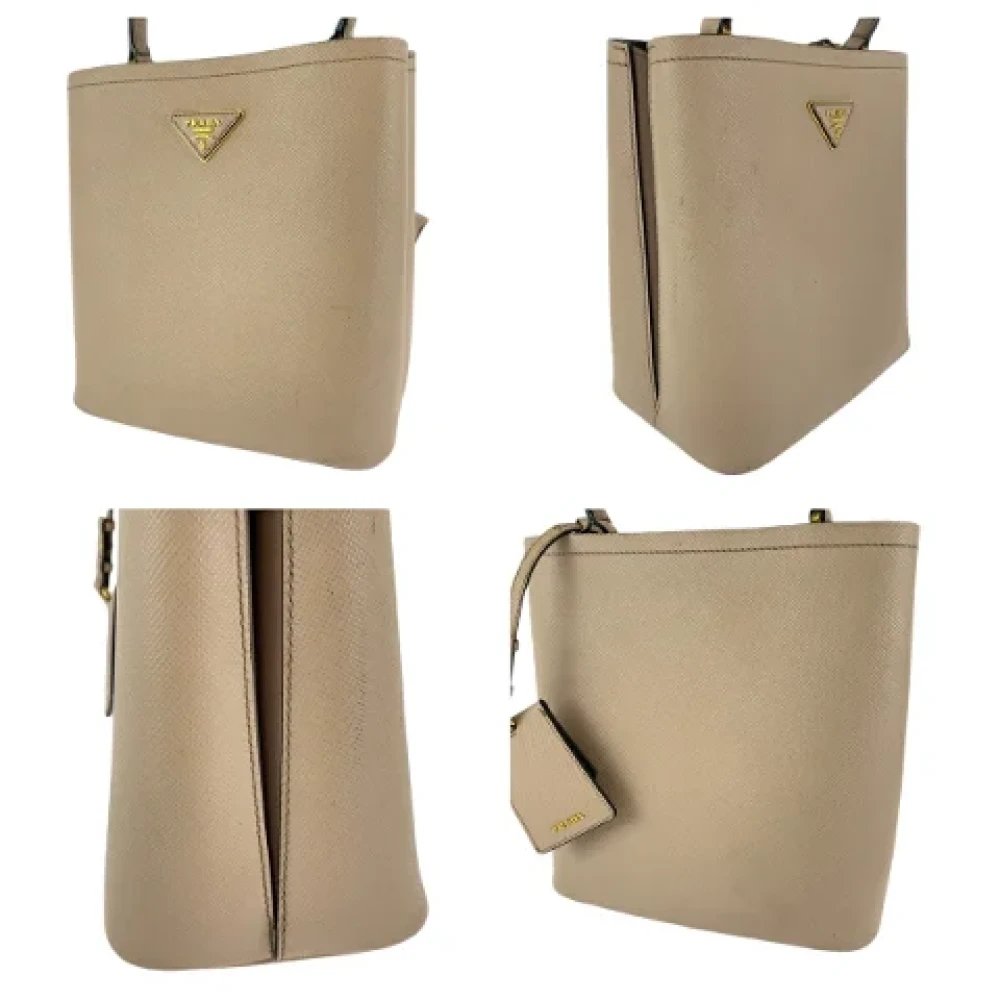Prada Vintage Pre-owned Leather prada-bags Beige Dames