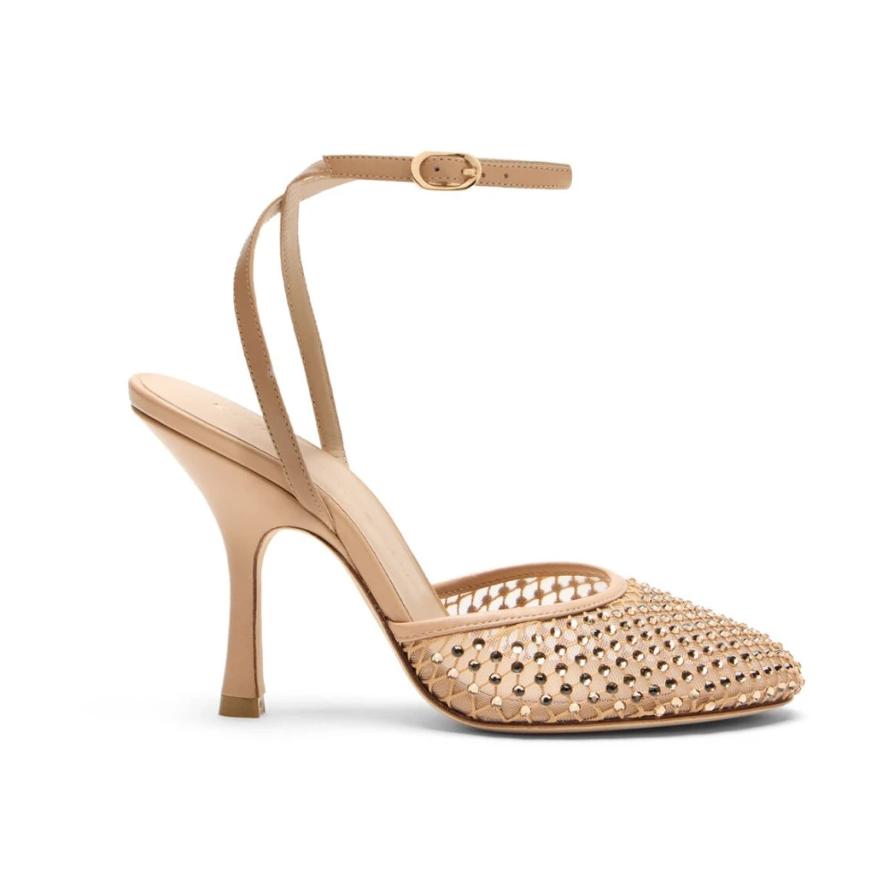 Stuart Weitzman Women's Beige Pumps, 7 Uk, Bareitall Shine Pump 100