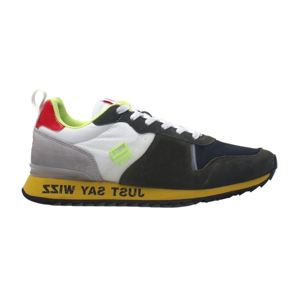 W6Yz Groene Heren Sneaker met Contrast Inzetstukken Heren Schoenen Veelkleurig Multicolor