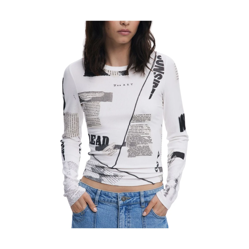 Desigual Donna Bianco Top,, New, Piccolo