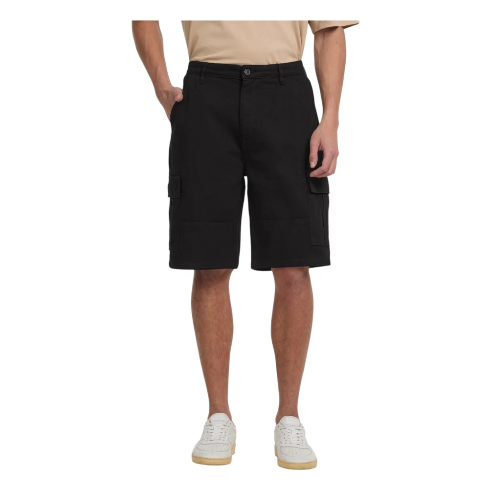 Guess Men's Black Twill Cargo Chino Shorts
