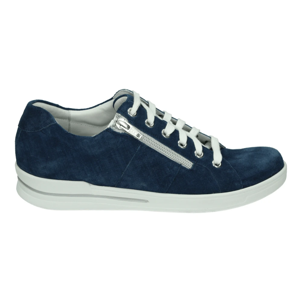 Durea Sportieve Lage Blauwe Suède Schoenen Dames Schoenen