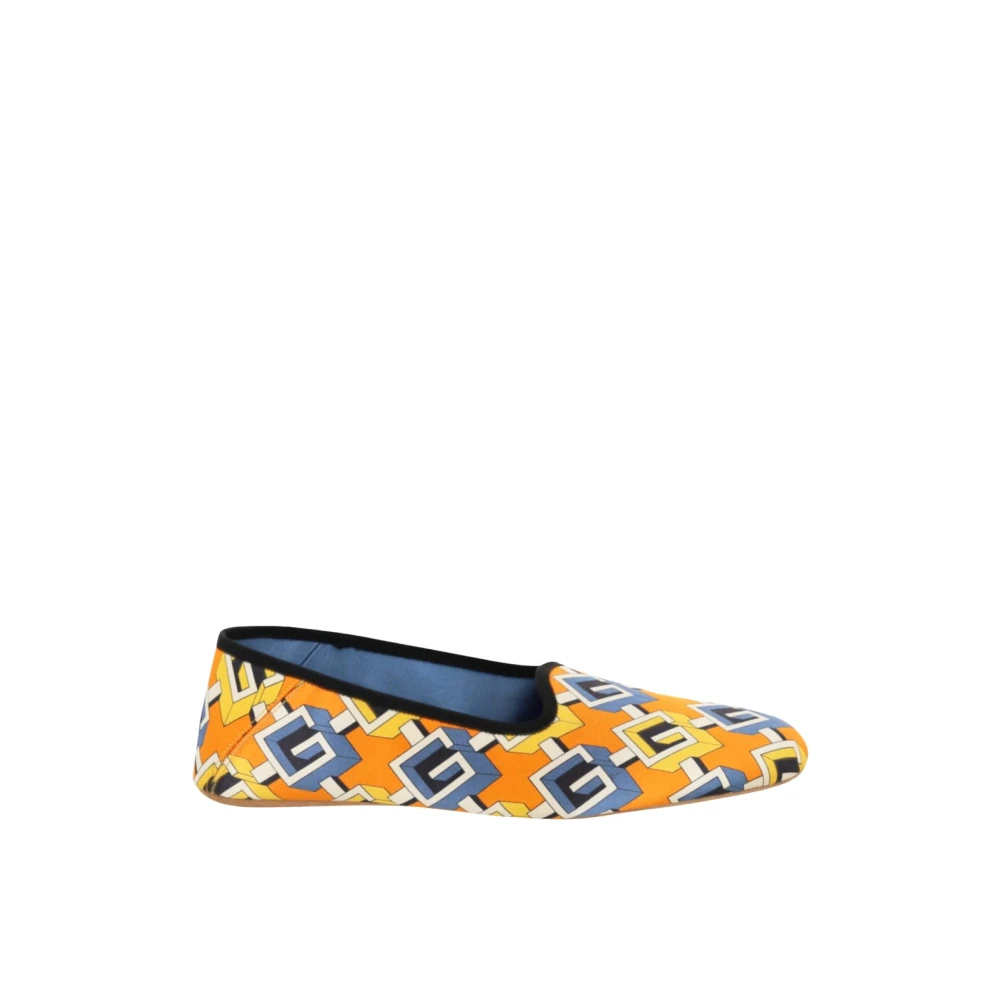 Gucci Geometric G Print Satin Voyage Slippers