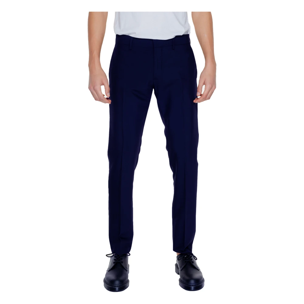 Antony Morato Homme Bleu Pantalons, Bleu, : Pantalon Bleu Avec Fermeture Éclair Et Poches Petit