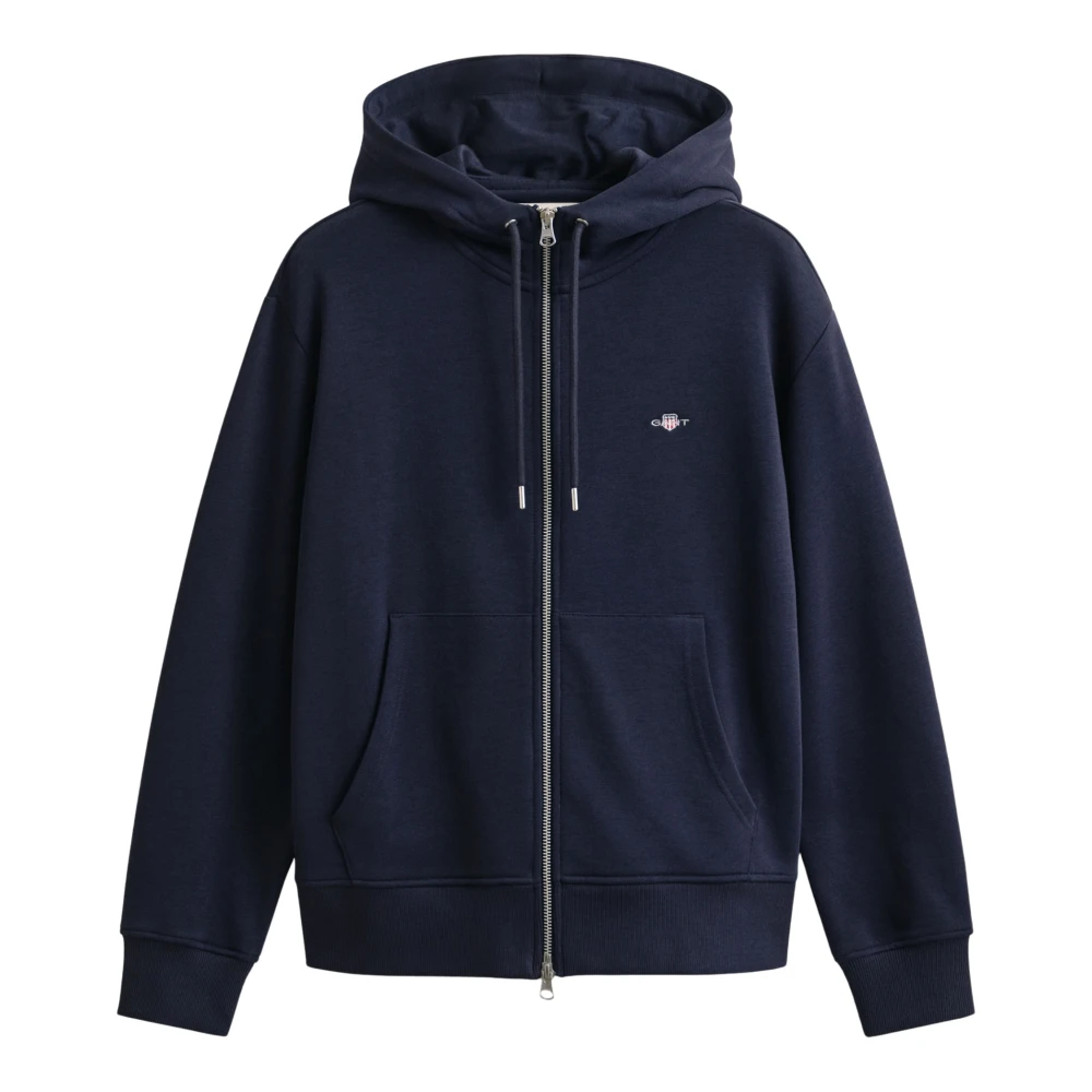 Gant Women's Navy Shield Zip Hoodie (M) Evening Blue - Image 2
