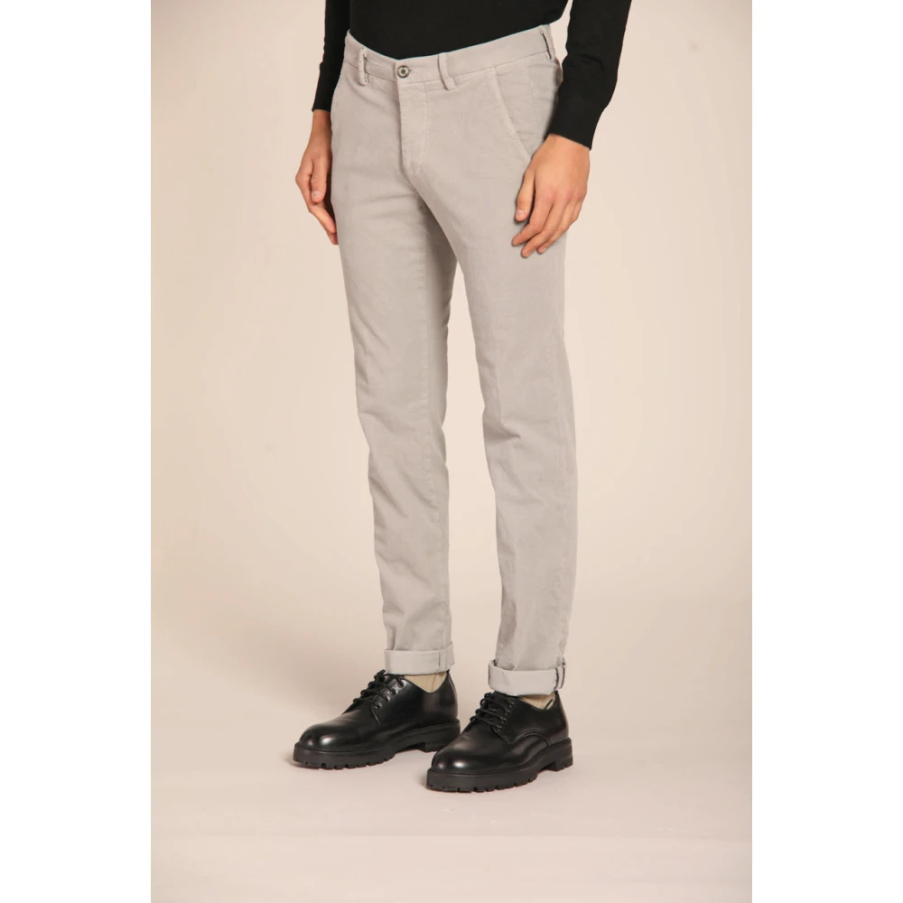 Mason's Velvet Gestreepte Slim Fit Chino Broek Green Heren