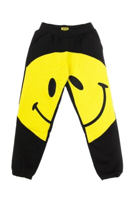 smiley-black-yellow-sweatpants-elastic-waist