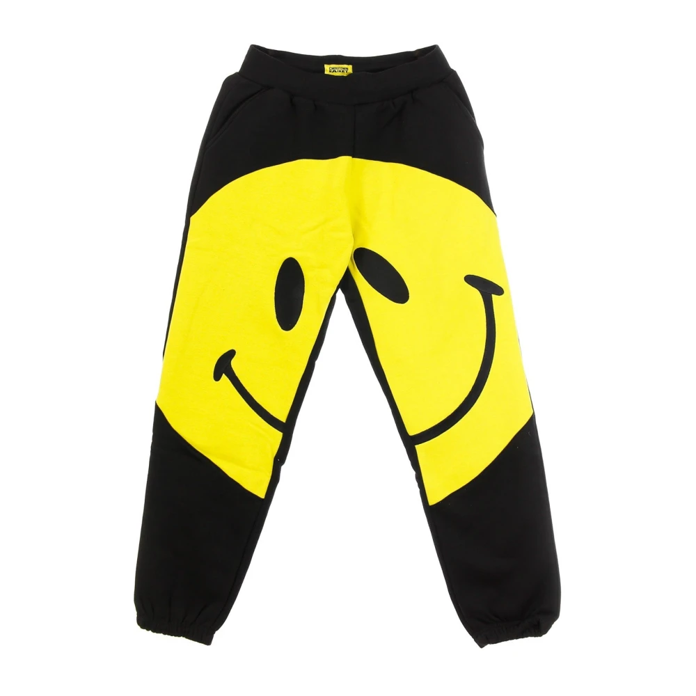 Market Smiley Zwart Gele Sweatpants Elastische Taille Multicolor Heren