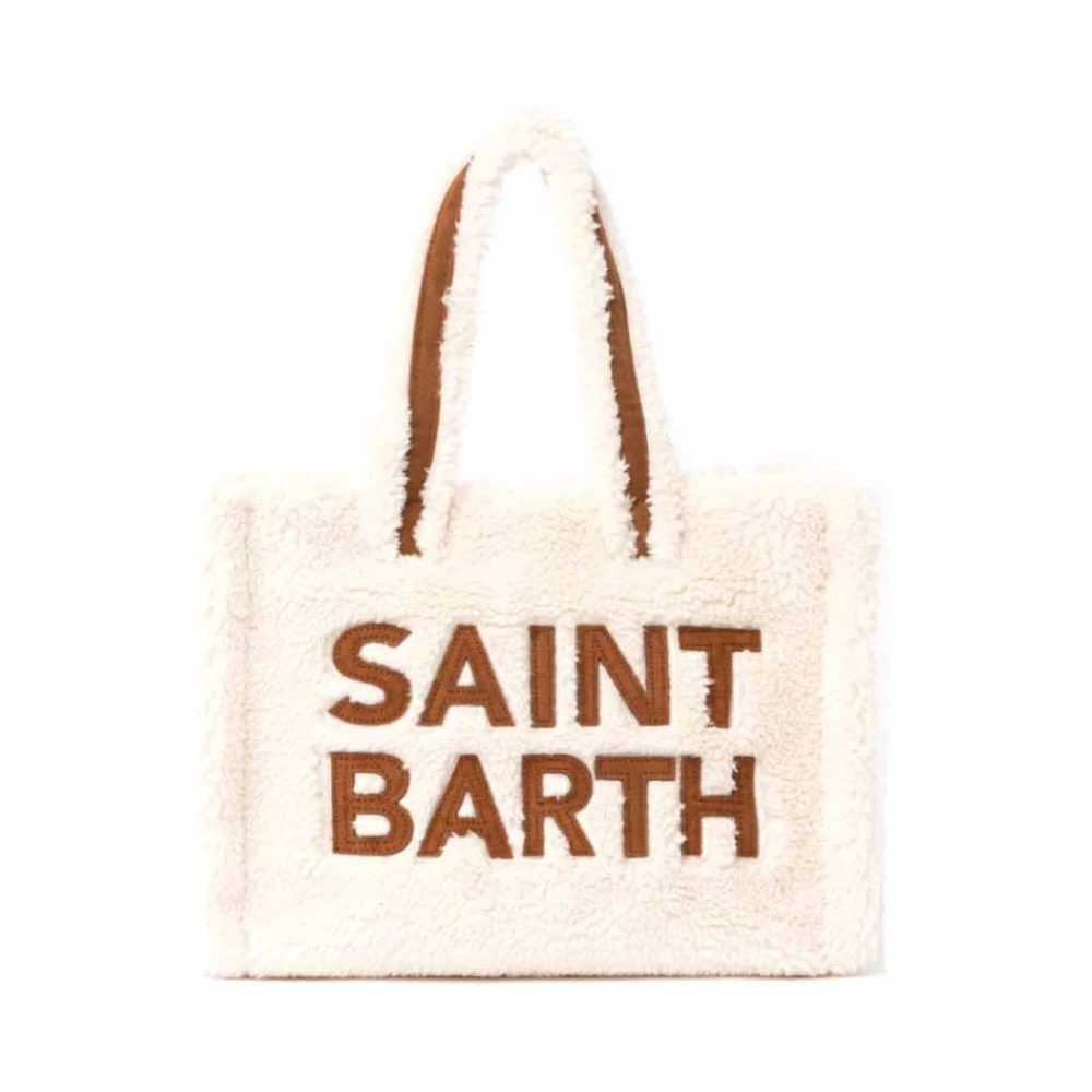 MC2 Saint Barth Pluche witte tas met zachte details Beige Dames