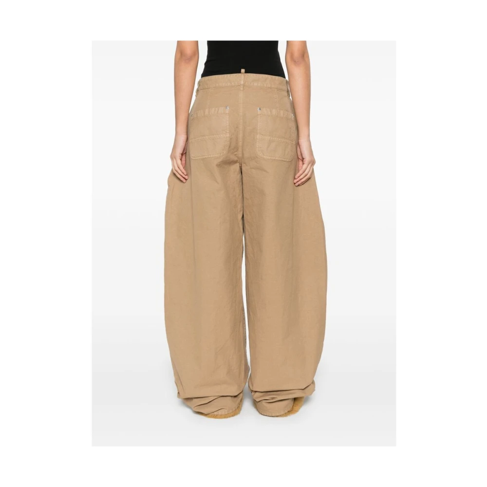 Dsquared2 Cargo Beige Broek met Knoopsluiting Beige Dames