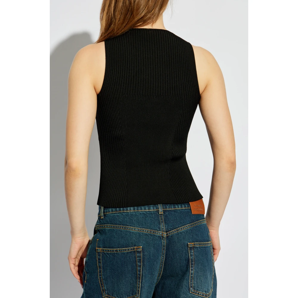 alexander mcqueen Crop top Black Dames