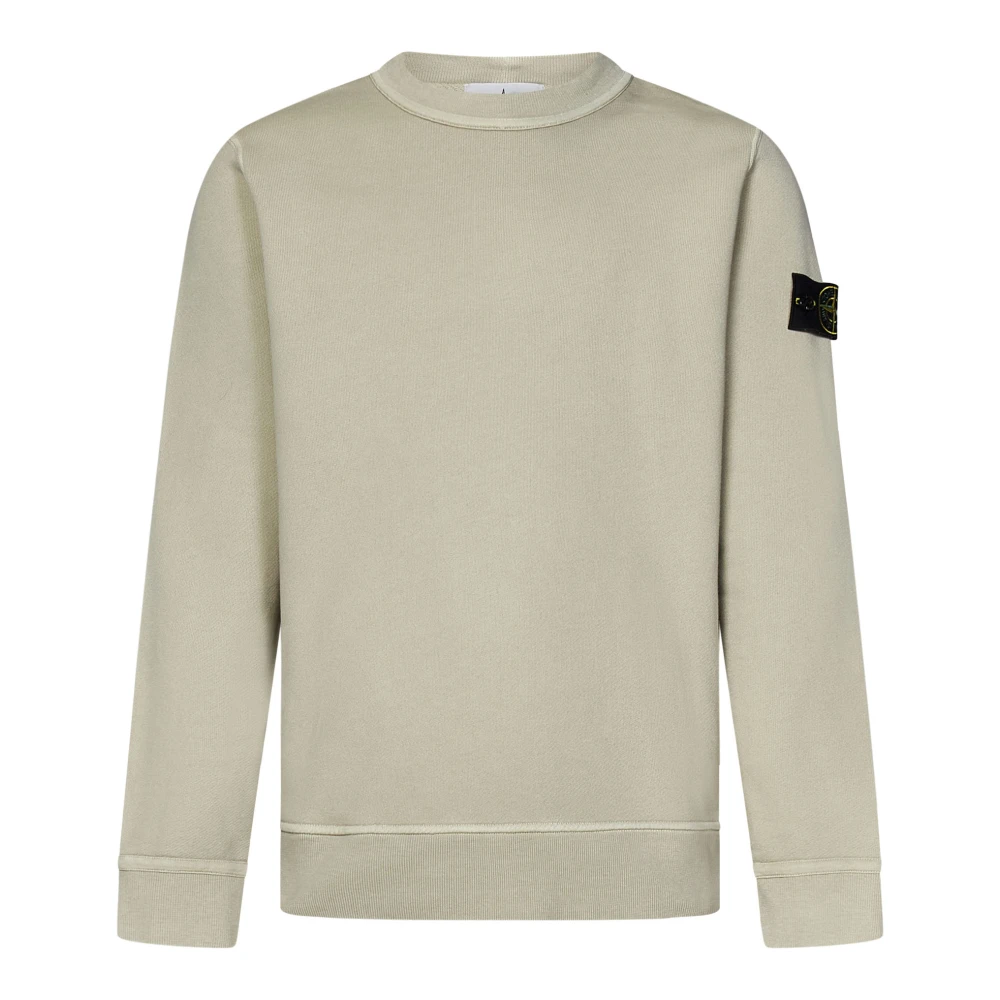 Stone Island Beige Ribgebreide Trui met Badge Beige Heren