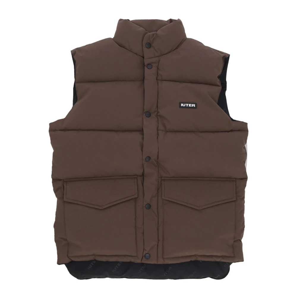 Iuter Brown Puff Vest Down Jacket - Male - Waistcoats - Xl - Jackets