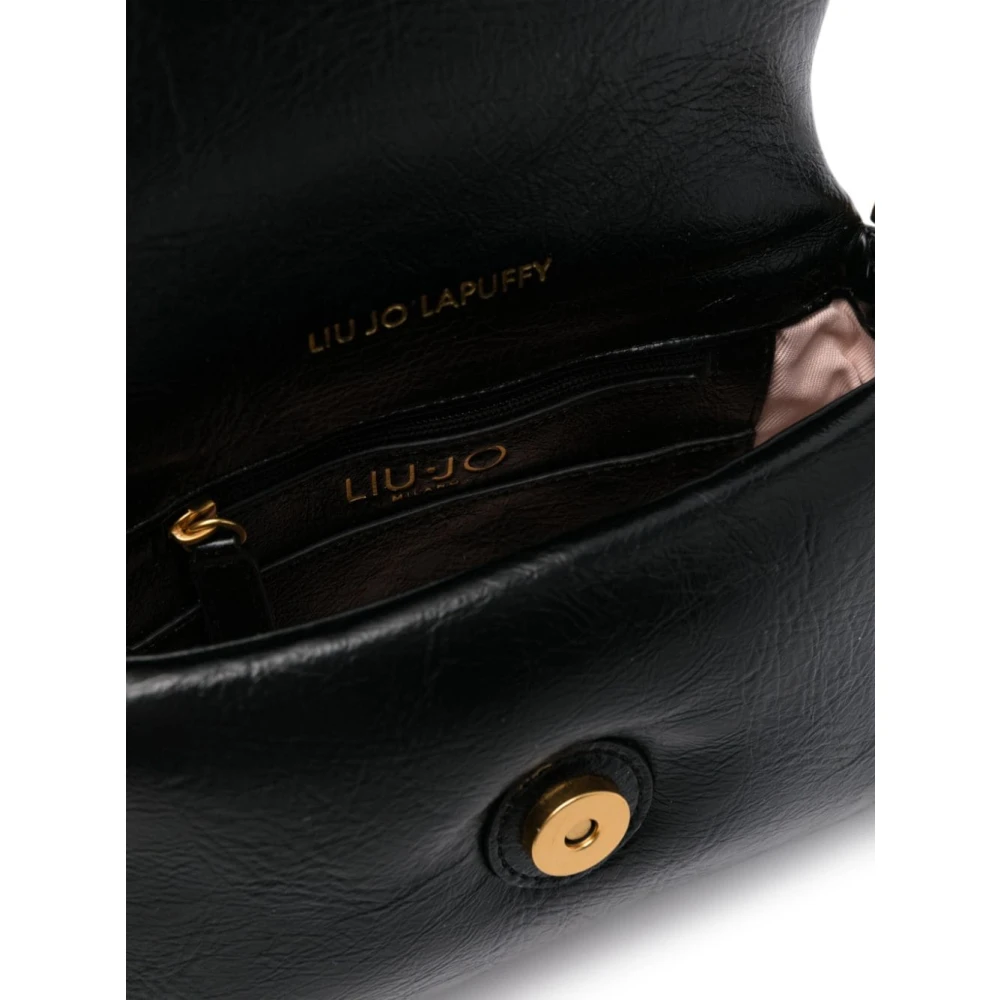 Liu Jo Zwarte Eco Leren Schoudertas Black Dames