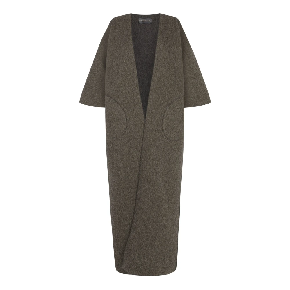 Cortana Green Long Knitwear, Female, M, Oversized Reversible Coat